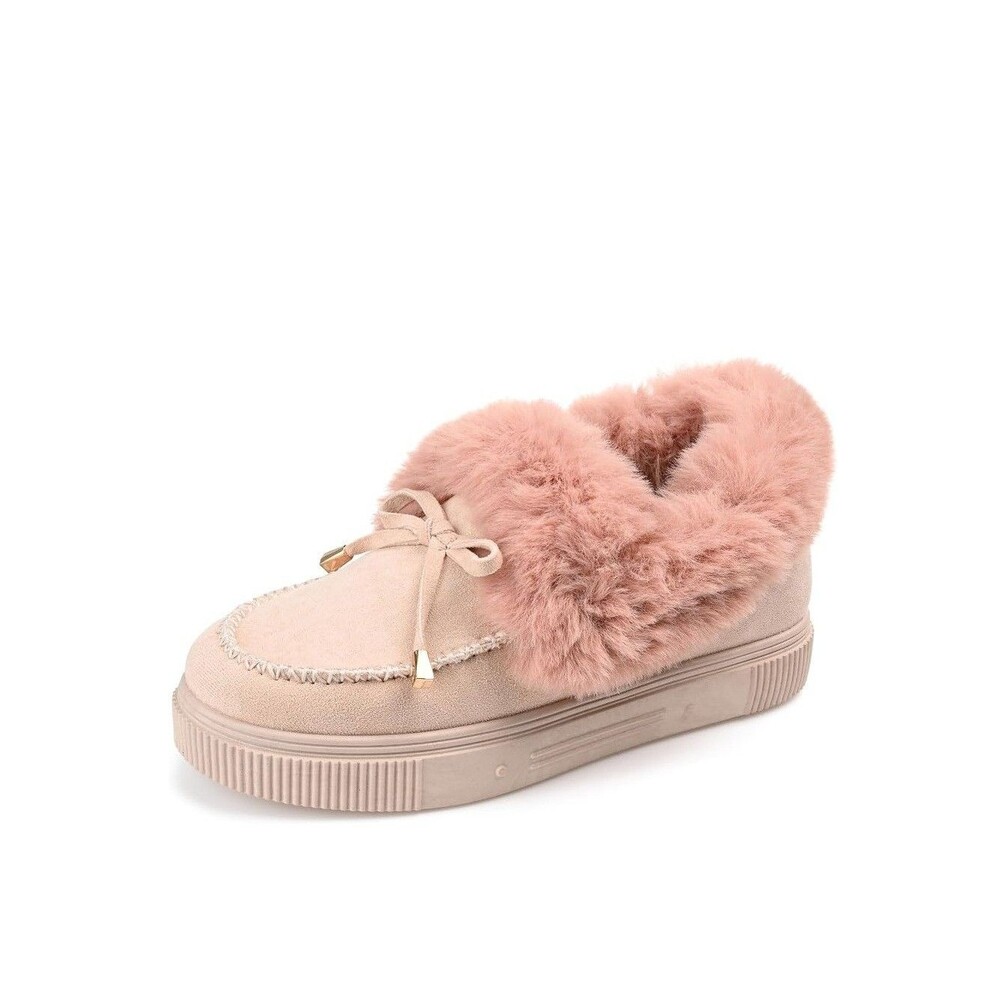 Journee Collection Womens 9 M Beige Midnight Lined Platform Slippers NIB NX3